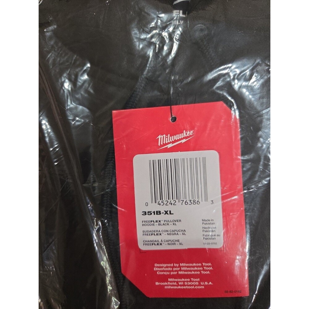 Mens Milwaukee Freeflex Black Hoodie Size XL